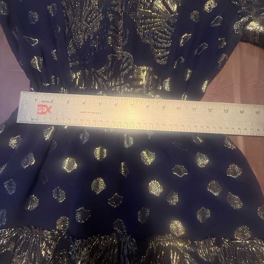 Lilly Pulitzer Joella Silk Mini Dress Long Sleeves Fit and Flare Metallic Size 2 - Picture 8 of 11